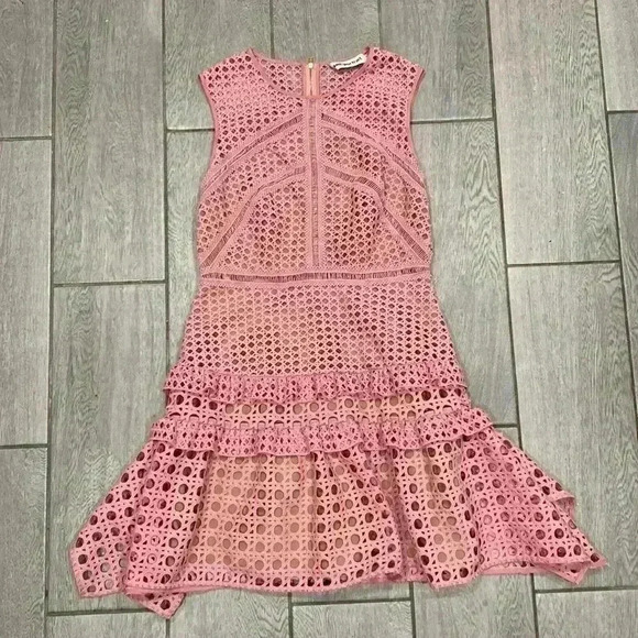 Self-Portrait Pink Lace Dress - Picture 5 of 8